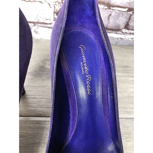 Gianvito Rossi Purple Velvet Suede Pointed Toe Stilettos Heels Women Sz 38EU/7.5 - Picture 13 of 16
